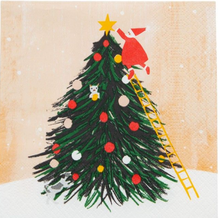 Afbeelding in Gallery-weergave laden, papieren servetten groot - XMAS/Kerstman & kerstboom