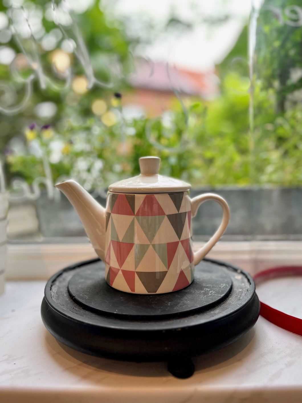 Koffie-theepot met vintageprint