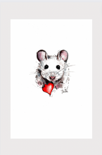 Afbeelding in Gallery-weergave laden, Kaartje &amp; omslag - muis met hartje
