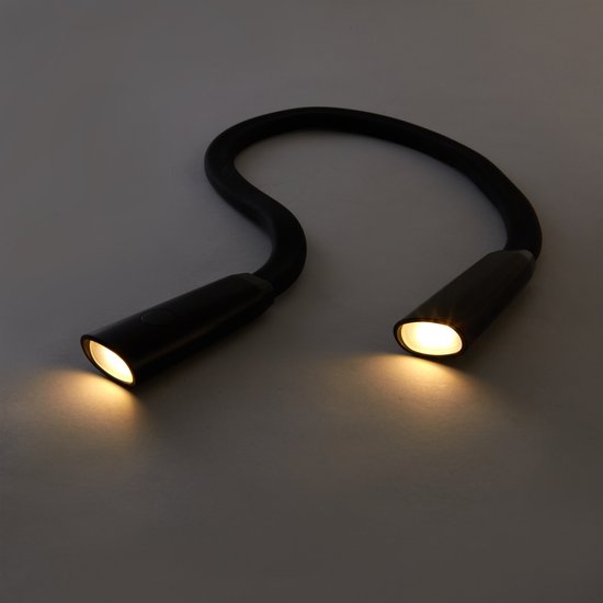 Leeslamp - oplaadbaar handsfree en zwart