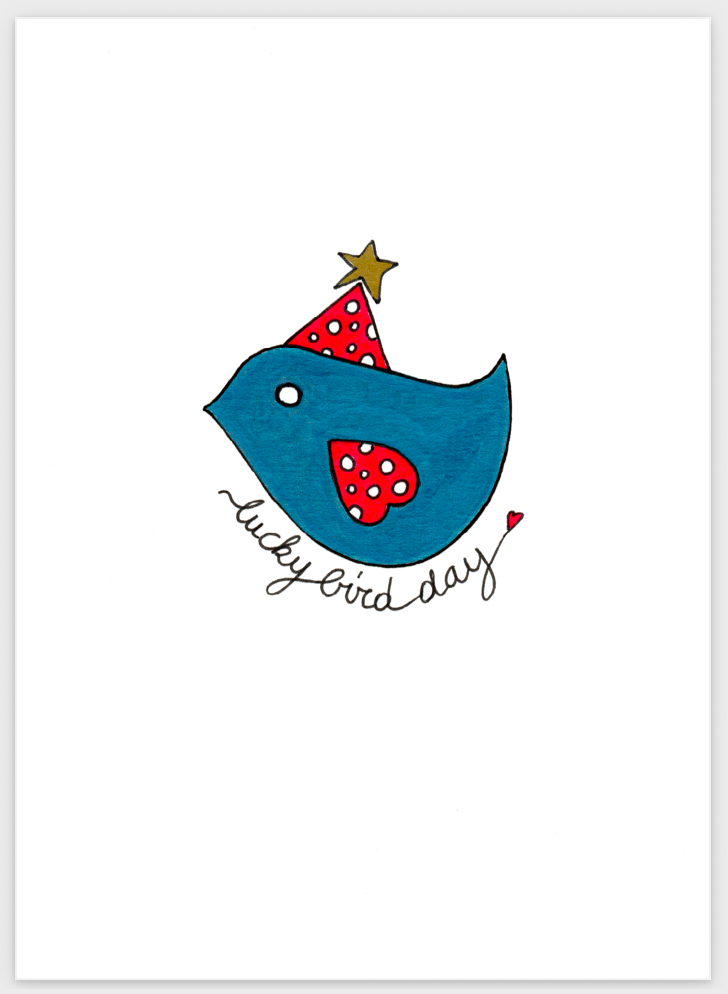 Kaartje & omslag - blauwe vogel/verjaardag