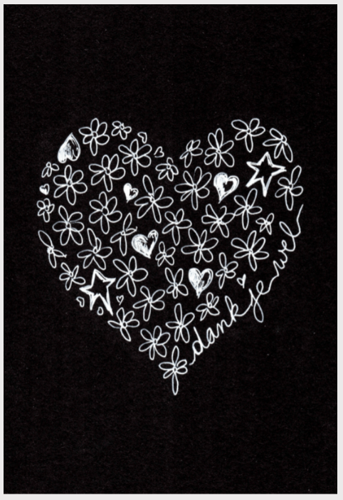 Kaartje & omslag - zwart hartje